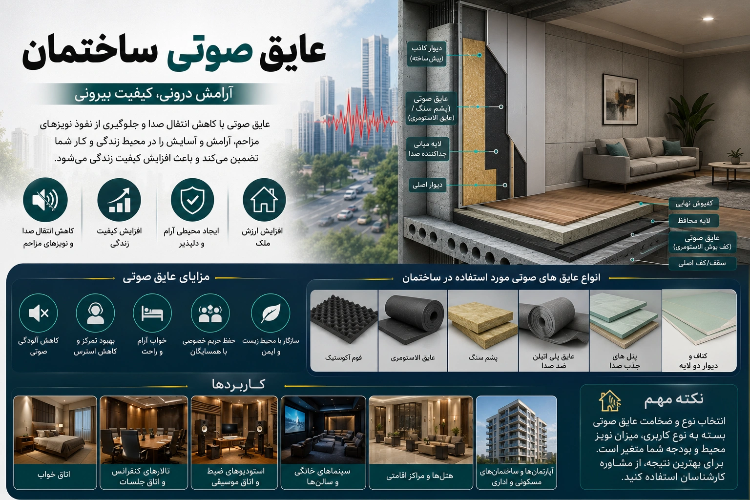 عایق صوتی ساختمان چیست؟